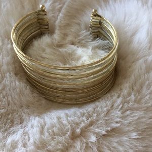 Anthropologie two tone metal cuff